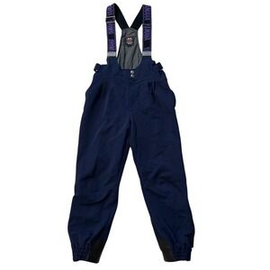 Vintage Yamaha Snow Bibs Ski Overall Snowmobile Suspender Winter Navy Blue 84x76